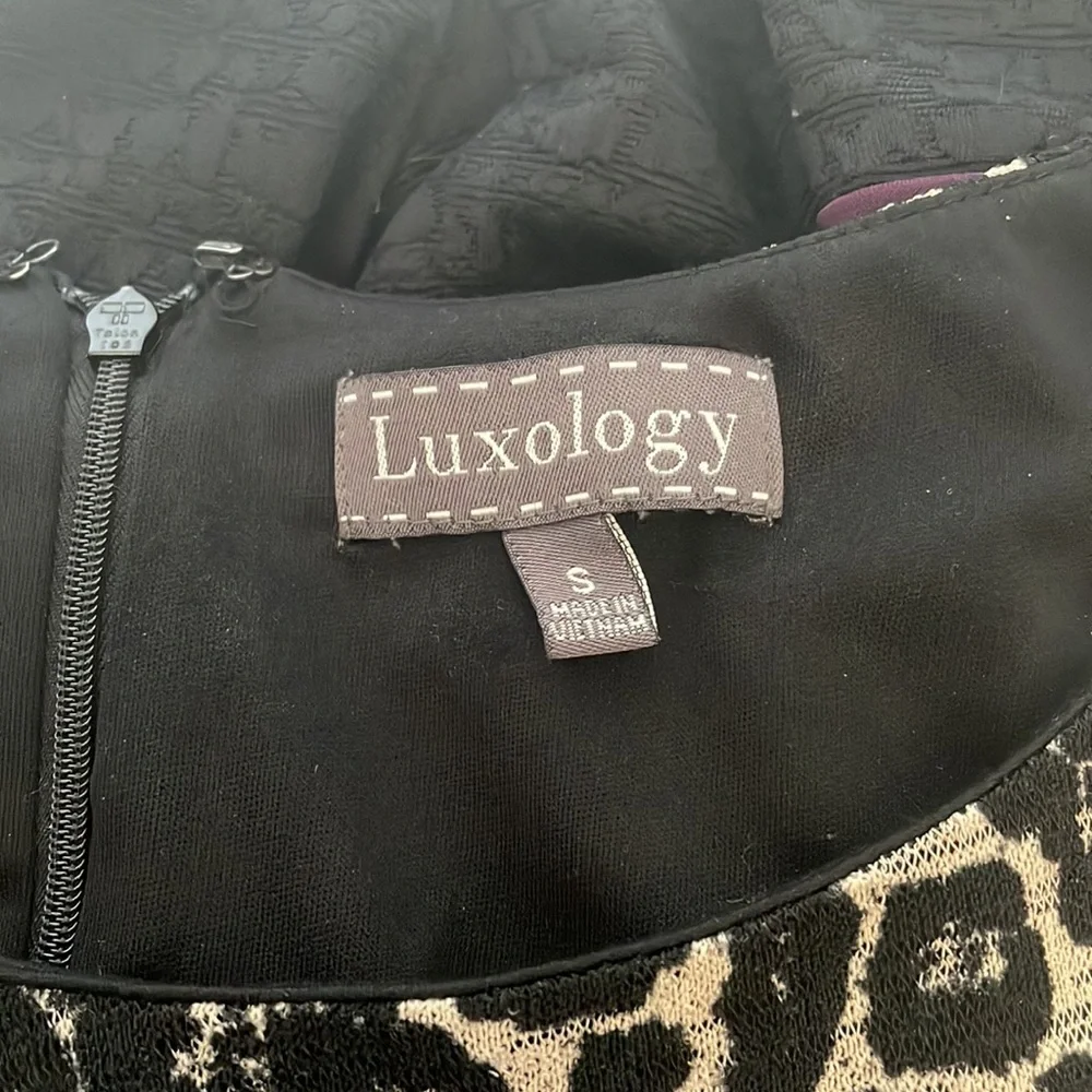 Luxology animal print color block dress